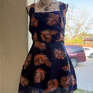 Very J Navy Floral Blouse